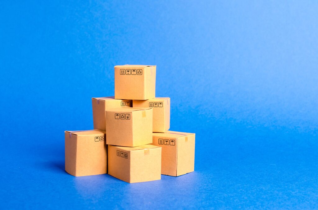 A pile of cardboard boxes